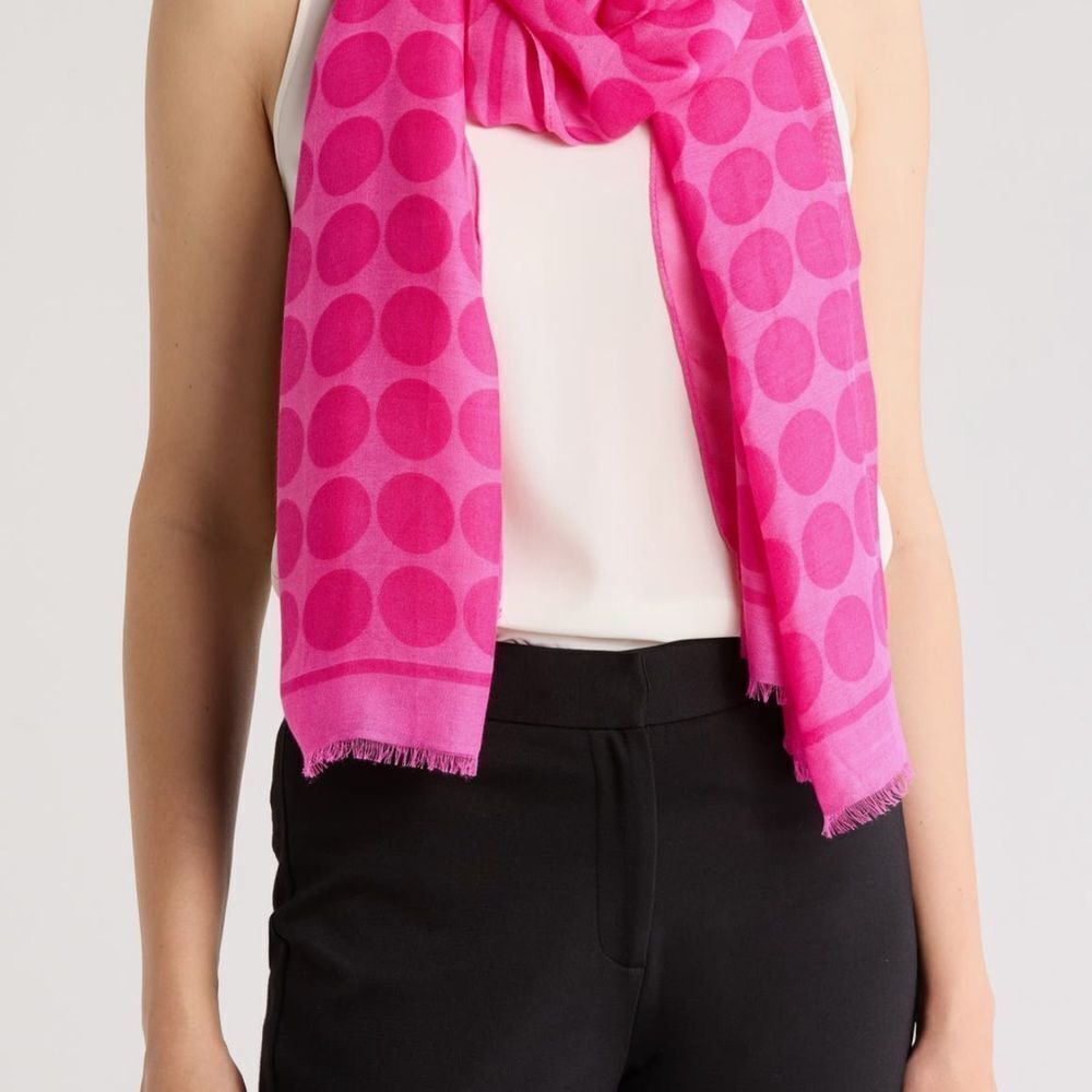 NWT Kate Spade Fuchsia Polka Dot Scarf